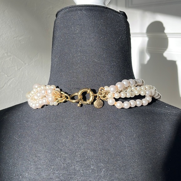 NEW J CREW MULTI STRAND TWISTED PEARL HAMMOCK NECKLACE - Picture 3 of 3